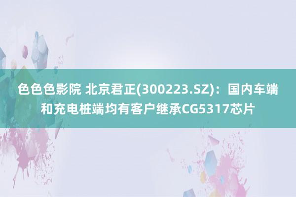 色色色影院 北京君正(300223.SZ):国内车端和充电桩端均有客户继承CG5317芯片