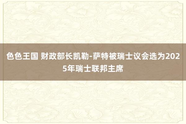 色色王国 财政部长凯勒-萨特被瑞士议会选为2025年瑞士联邦主席