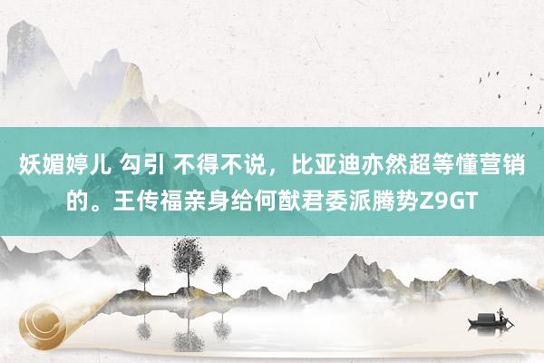 妖媚婷儿 勾引 不得不说，比亚迪亦然超等懂营销的。王传福亲身给何猷君委派腾势Z9GT