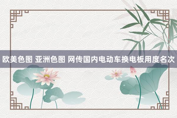 欧美色图 亚洲色图 网传国内电动车换电板用度名次