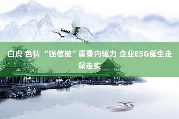 白虎 色情 “强信披”重叠内驱力 企业ESG诞生走深走实