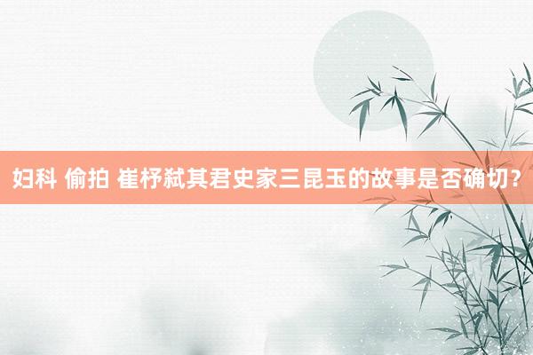 妇科 偷拍 崔杼弑其君史家三昆玉的故事是否确切？