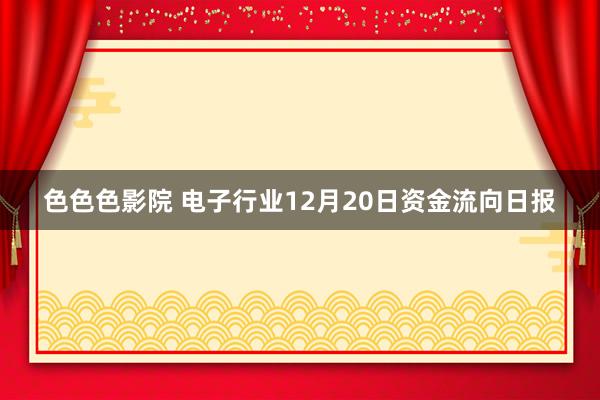 色色色影院 电子行业12月20日资金流向日报