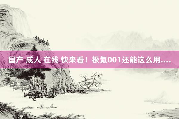 国产 成人 在线 快来看！极氪001还能这么用....