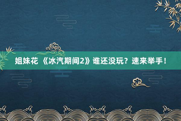 姐妹花 《冰汽期间2》谁还没玩？速来举手！