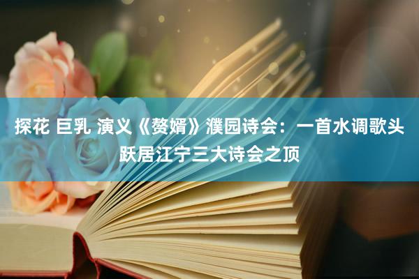 探花 巨乳 演义《赘婿》濮园诗会：一首水调歌头跃居江宁三大诗会之顶