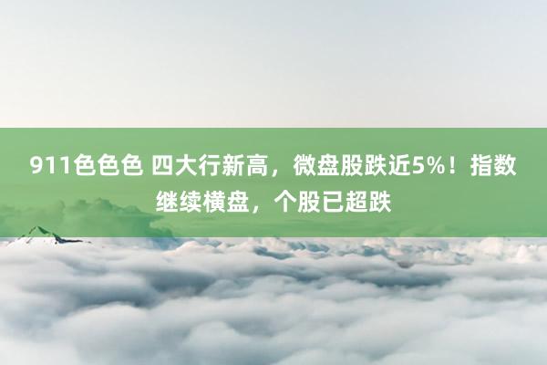 911色色色 四大行新高，微盘股跌近5%！指数继续横盘，个股已超跌