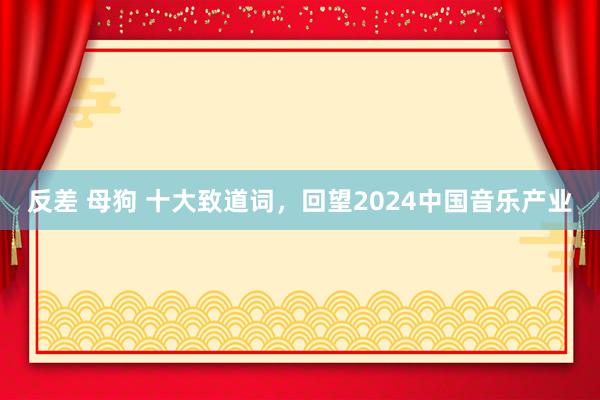 反差 母狗 十大致道词，回望2024中国音乐产业