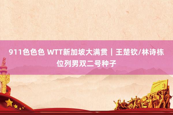 911色色色 WTT新加坡大满贯｜王楚钦/林诗栋位列男双二号种子