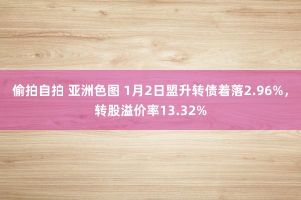 偷拍自拍 亚洲色图 1月2日盟升转债着落2.96%,转股溢价率13.32%