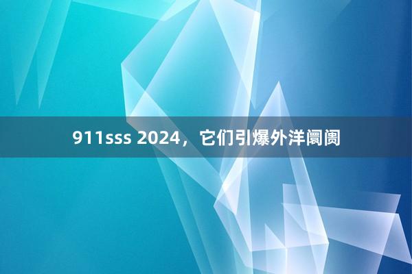 911sss 2024，它们引爆外洋阛阓