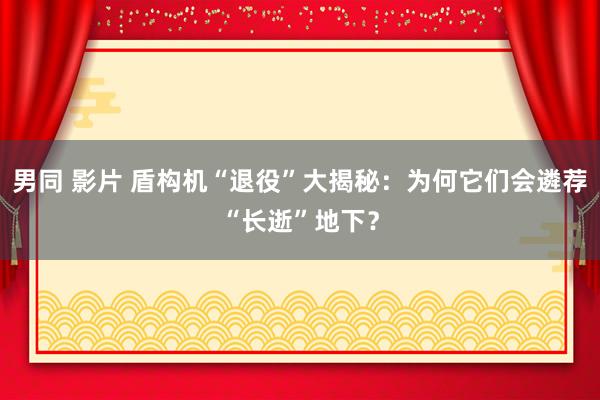 男同 影片 盾构机“退役”大揭秘：为何它们会遴荐“长逝”地下？
