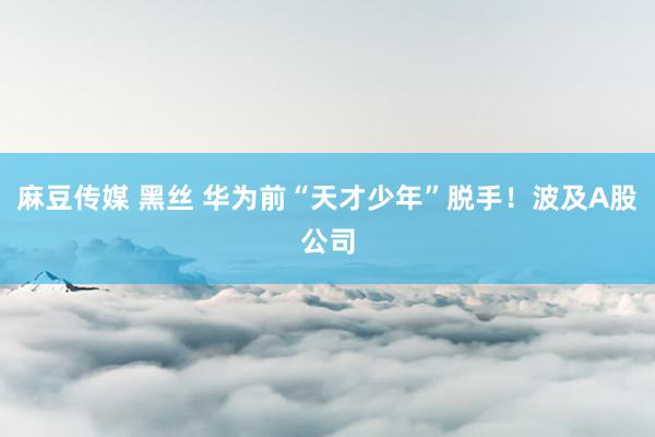 麻豆传媒 黑丝 华为前“天才少年”脱手！波及A股公司