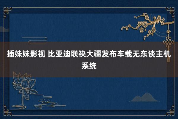 插妹妹影视 比亚迪联袂大疆发布车载无东谈主机系统
