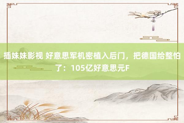 插妹妹影视 好意思军机密植入后门，把德国给整怕了：105亿好意思元F