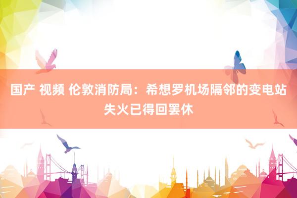 国产 视频 伦敦消防局：希想罗机场隔邻的变电站失火已得回罢休