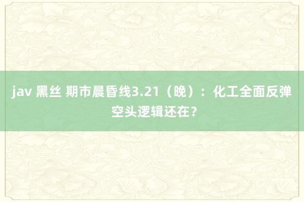 jav 黑丝 期市晨昏线3.21（晚）：化工全面反弹 空头逻辑还在？