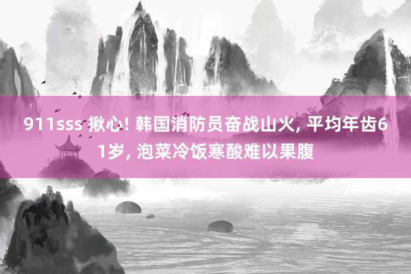 911sss 揪心! 韩国消防员奋战山火， 平均年齿61岁， 泡菜冷饭寒酸难以果腹