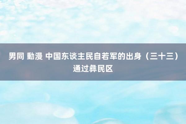 男同 動漫 中国东谈主民自若军的出身（三十三）通过彝民区