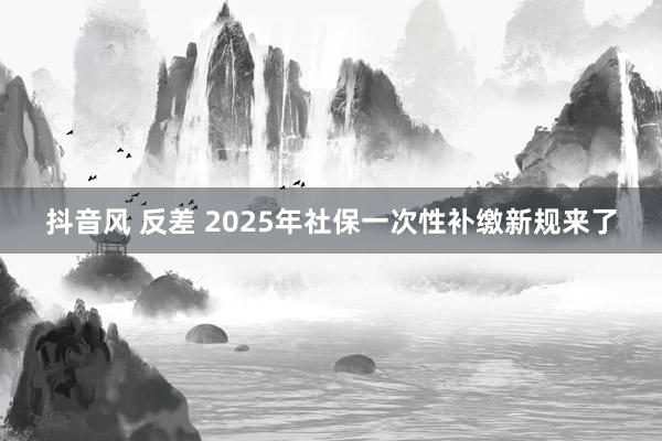 抖音风 反差 2025年社保一次性补缴新规来了