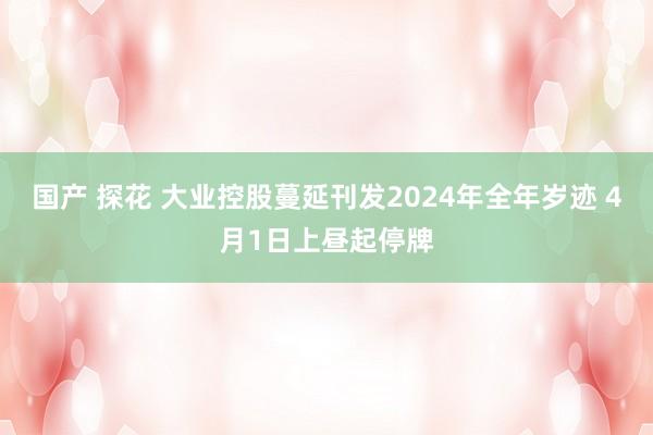 国产 探花 大业控股蔓延刊发2024年全年岁迹 4月1日上昼起停牌