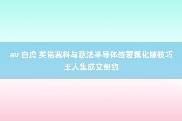 av 白虎 英诺赛科与意法半导体签署氮化镓技巧王人集成立契约