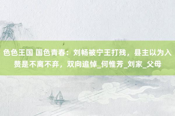 色色王国 国色青春：刘畅被宁王打残，县主以为入赘是不离不弃，双向追悼_何惟芳_刘家_父母