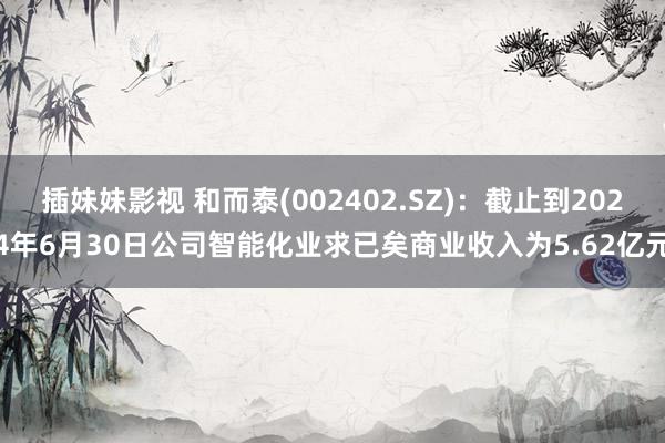 插妹妹影视 和而泰(002402.SZ)：截止到2024年6月30日公司智能化业求已矣商业收入为5.62亿元