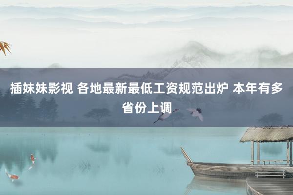插妹妹影视 各地最新最低工资规范出炉 本年有多省份上调