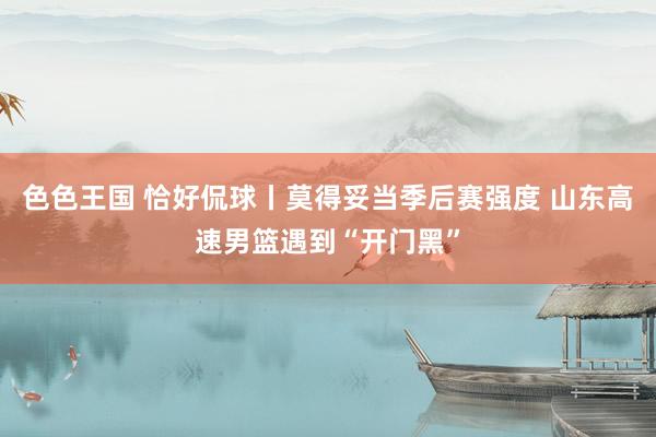 色色王国 恰好侃球丨莫得妥当季后赛强度 山东高速男篮遇到“开门黑”