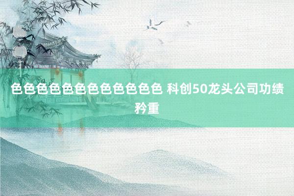 色色色色色色色色色色色色 科创50龙头公司功绩矜重