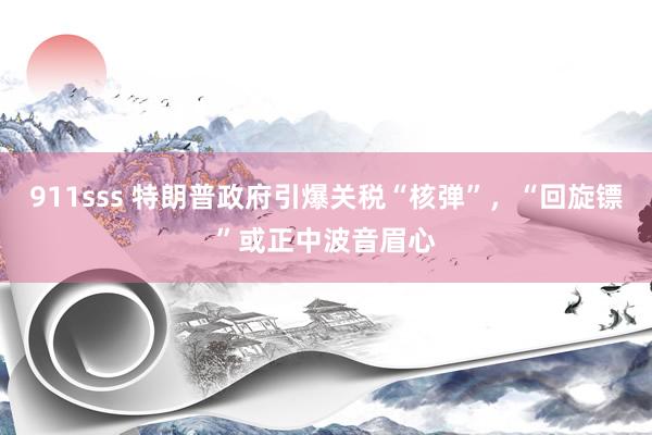 911sss 特朗普政府引爆关税“核弹”，“回旋镖”或正中波音眉心