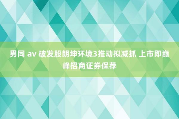 男同 av 破发股朗坤环境3推动拟减抓 上市即巅峰招商证券保荐