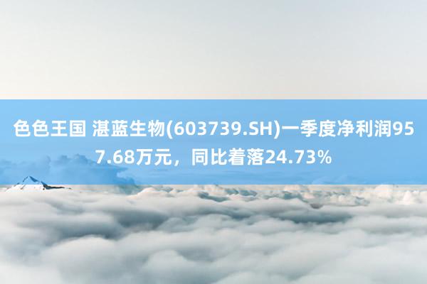 色色王国 湛蓝生物(603739.SH)一季度净利润957.68万元，同比着落24.73%